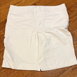 Banana Republic White Flat Front Shorts
